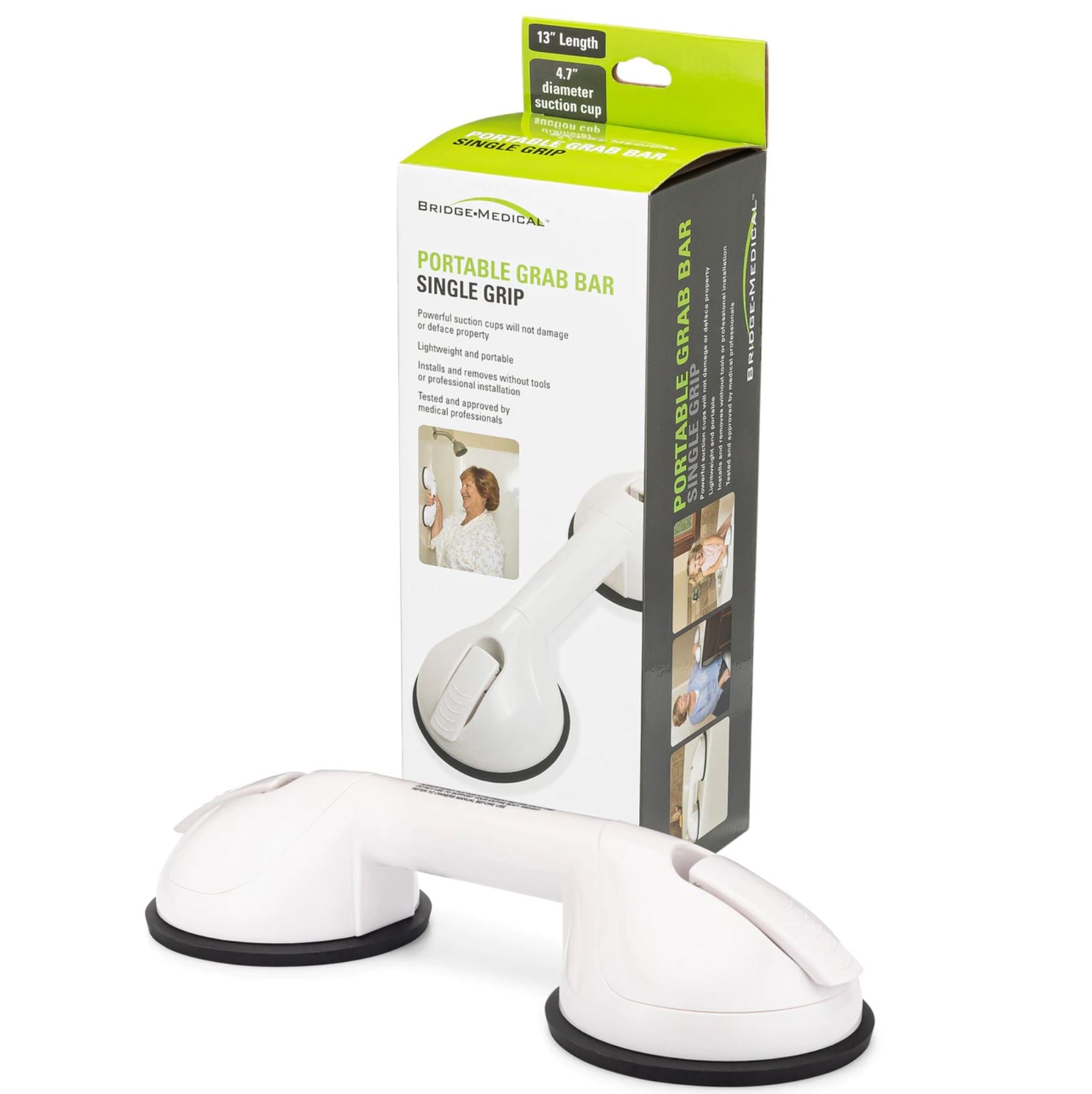 Single Grip Portable Suction Grab Bar