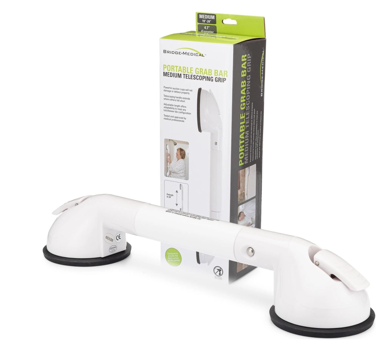 Telescoping Portable Suction Grab Bar