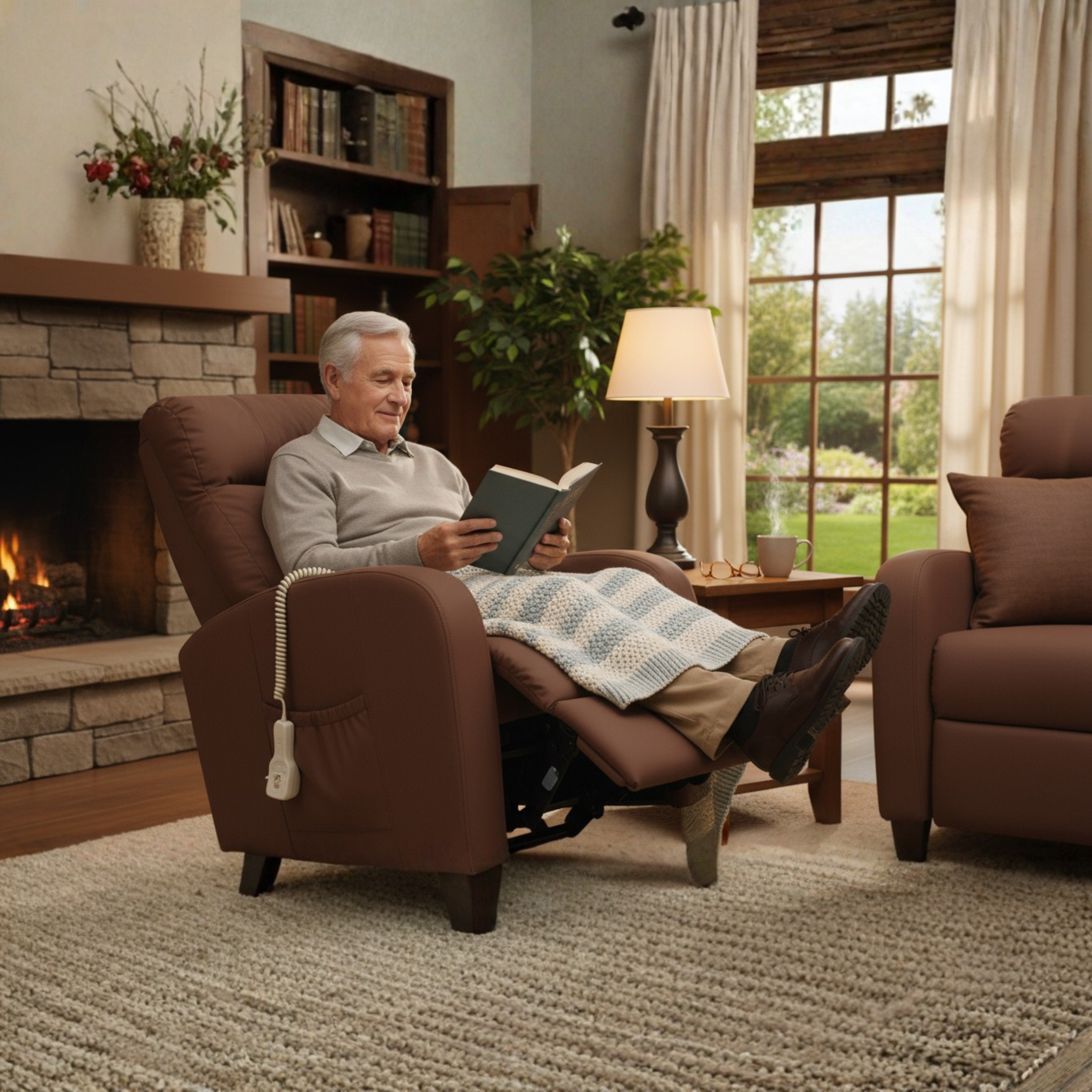 Pride LC-101 Three Position Leather Power Lift Chair