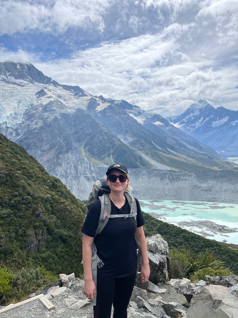 Grace on top of a mountain